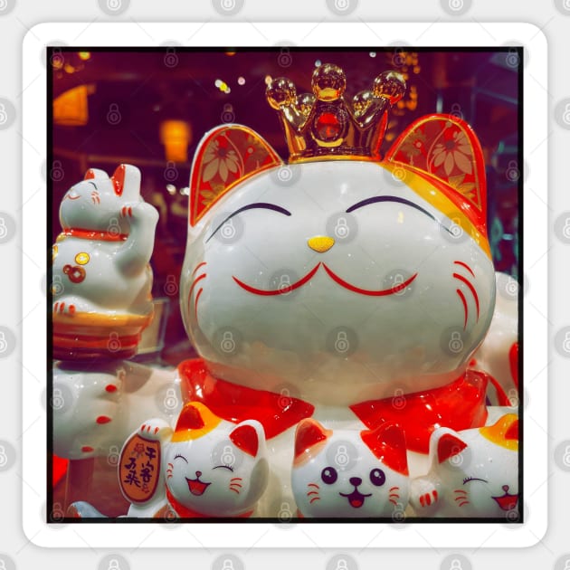 Chinese Lucky Cat Sticker by FrogAndToadsWorkshop